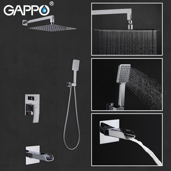 Suvaqaltı Duş Dəsti 2 çıxışlı Gappo G7107-20, xrom