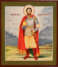 Дмитрий Донской 27х31 см (рукописная икона, нимб-золочение)