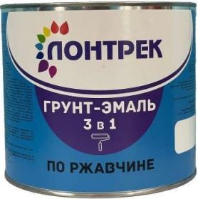 Грунт-Эмаль по Ржавчине 3 в 1 Лонтрек 2.4кг Красная для Защиты от Коррозии для Стальных и Оцинкованных Металлических Конструкций / Lontrek.