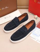 Мужские синие лоферы Loro Piana