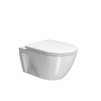 Подвесной унитаз безободковый GSI PURA ECO 880711 Swirlflush, белый глянцевый схема 1