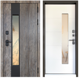 Входная дверь с терморазрывом и стеклопакетом Термо пластик - Светло серый