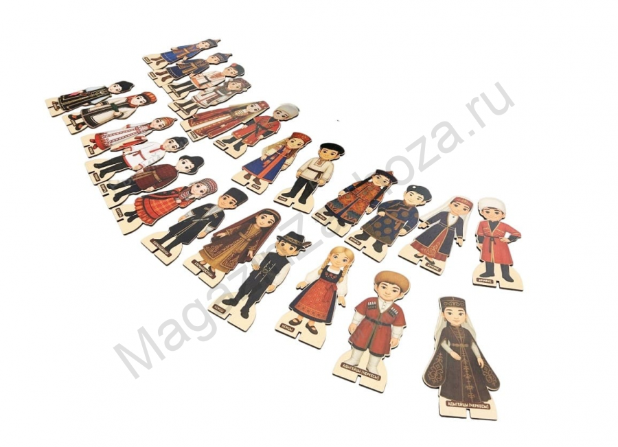 Демонстрационно-игровой набор НАРОДЫ РОССИИ + ПОДСТАВКА для демонстрации