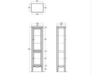 Пенал Simas Arcade ARMV1 со стеклянными дверцами 48х48 см схема 2