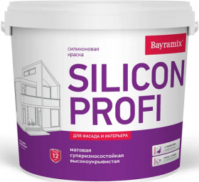 Краска Фасадная Силиконовая Bayramix Silicon Profi 9л Матовая для Поверхностей с Высокой Эксплуатационной Нагрузкой