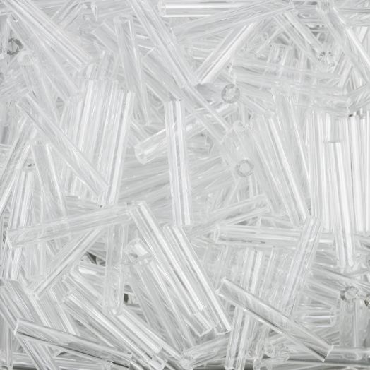 Бисер PRECIOSA Чехия СТЕКЛЯРУС BUGLES 15 мм  00050 прозрачный 10 г 351-12001-15-00050