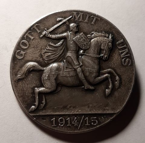 медаль 1 талер 1914 - 1915 RARE Война с Россией Германия Турция UNC Серебро