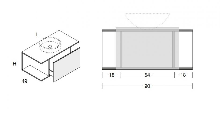 Тумба Antonio Lupi Nemesis 25NE90 25NE90 ФОТО