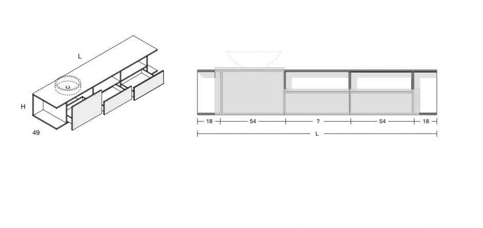 Тумба в ванную комнату Antonio Lupi Nemesis 375NE1805 375NE1805 ФОТО