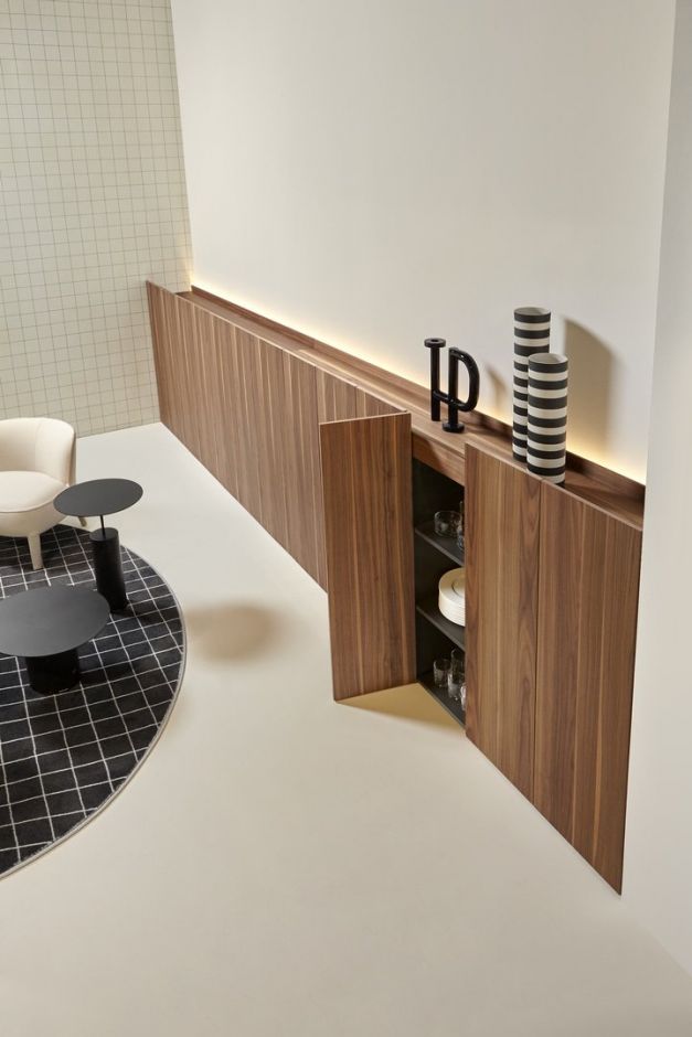 Колонна подвесная Antonio Lupi ALBO5236W.DX с LED подсветкой 1 дверка с топом NOCE CANALETTO ФОТО