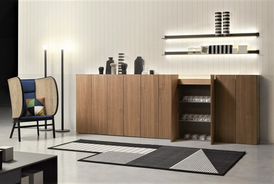 Шкаф в ванную комнату Antonio Lupi ANIMA LIQUIDA NOCE CANALETTO ФОТО