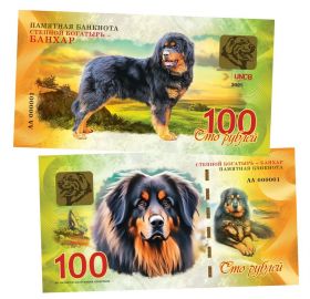 100 рублей — Степной богатырь — Банхар. Памятная банкнота. UNC Oz Msh