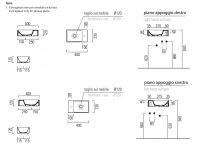 Раковина накладная/подвесная прямоугольная GSI KUBE X 9484105 230 мм х 400 мм,  цвет Tortora Matte схема 3