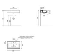 Раковина накладная либо подвесная GSI KUBE X 9455111 37х70 схема 3