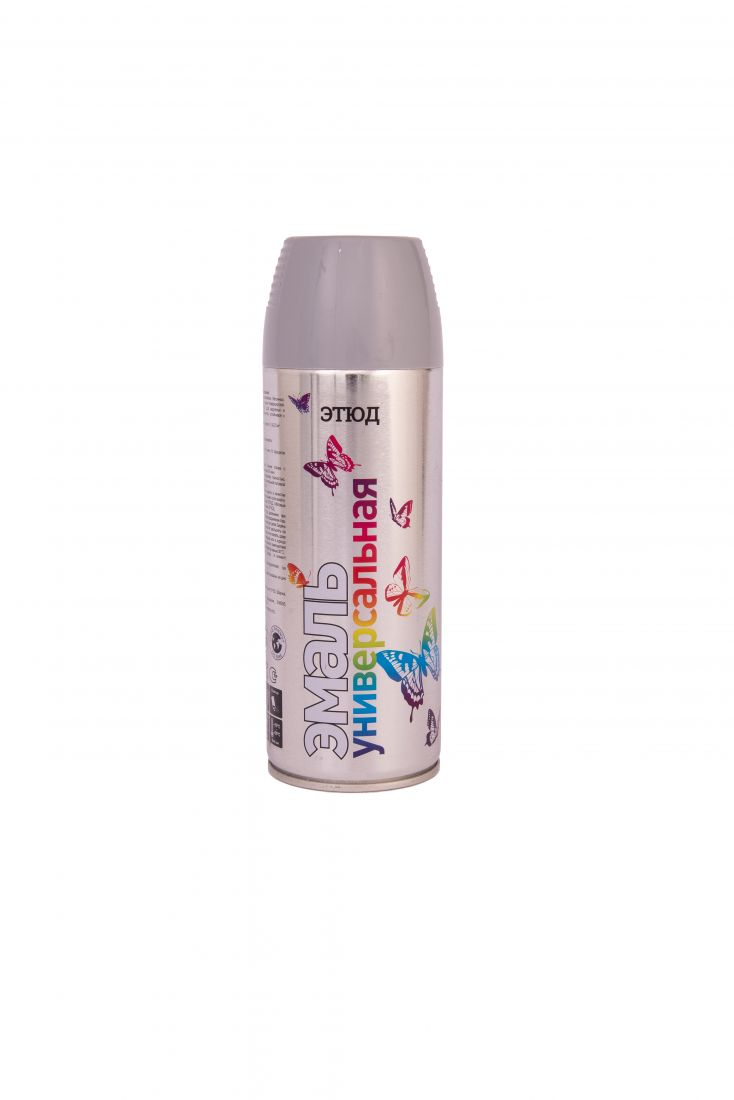 Этюд Аэрозольная эмаль универсальная RAL Professional, название цвета "Серый", глянцевая, RAL7046, объем 520мл., 1шт.