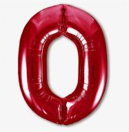 Цифра "0" фольгированная (40/102) красный