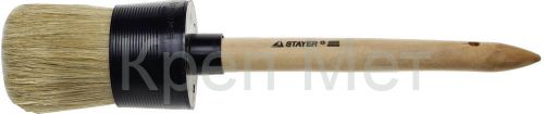 STAYER UNIVERSAL, 40 мм, пластмассовый корпус, светлая натуральная щетина, деревянная ручка, все виды ЛКМ, круглая кисть (0141-40)