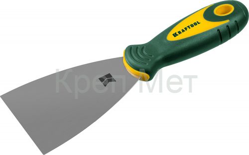 KRAFTOOL 75 мм, х-образное профилированное полотно, двухкомпонентная ручка, нержавеющий, шпатель (10035-075)