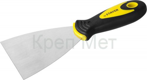 STAYER MAXFlat, 100 мм, профилированное полотно, двухкомпонентная ручка, нержавеющий, шпатель (10041-10)