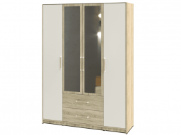 Эдем-1 С7 Шкаф 4-х створчатый (ш1600*г425*в2200мм) Дуб сонома/Белый жемчуг