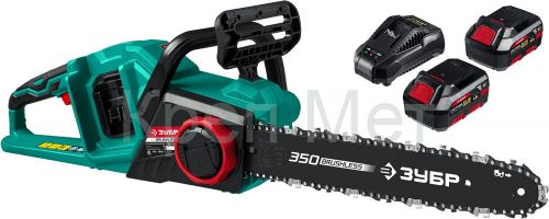 ЗУБР С1-18, 36 В, 35 см шина, 2х18 В АКБ (4 А·ч), бесщеточная цепная пила (ПЦЛ-3635-42)