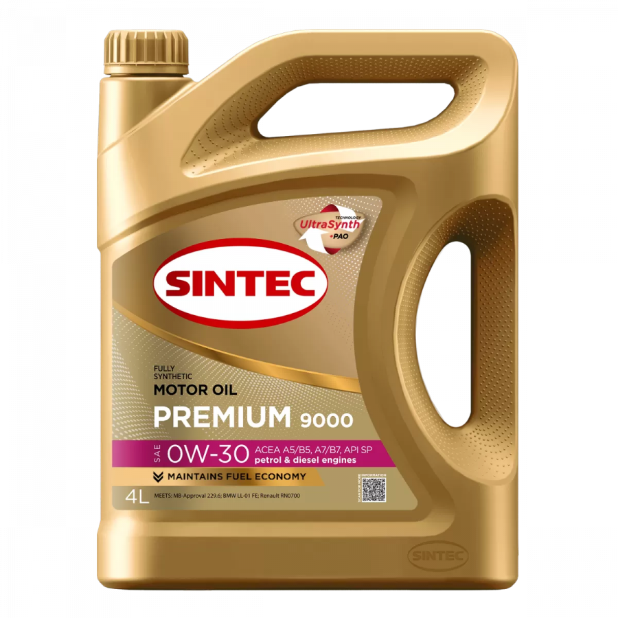 Sintec Premium 9000 0W-30 A5/B5 SP, 4л
