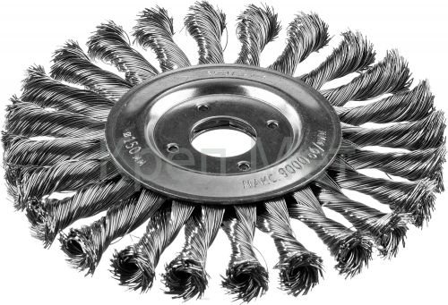 ЗУБР 150 мм, стальная проволоки 0.5 мм, щетка дисковая для УШМ, Профессионал (35190-150)
