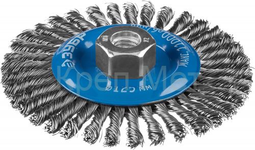 ЗУБР 125 мм, стальная проволоки 0.5 мм, щетка дисковая для УШМ, Профессионал (35192-125)