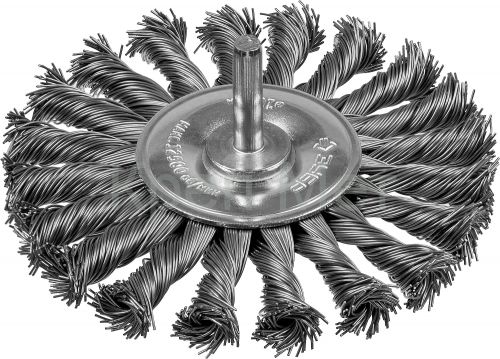 ЗУБР 100 мм, жгутированная стальная проволока 0.5 мм, щетка дисковая для дрели, Профессионал (3522-100)