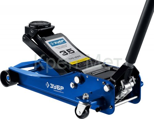 ЗУБР X90, 3.5 т, 100 - 533 мм, универсальный подкатной гидравлический домкрат для СТО, Профессионал (43054-3.5)