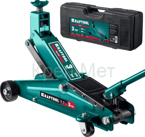 KRAFTOOL SUV, в кейсе 3 т, 190 - 530 мм, подкатной домкрат с высоким подъемом (43458-3-K)