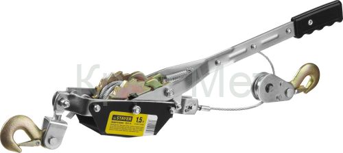 STAYER MAXPull, 1.5 т, 2.4 м, ручная рычажная лебедка (4310-1.5)