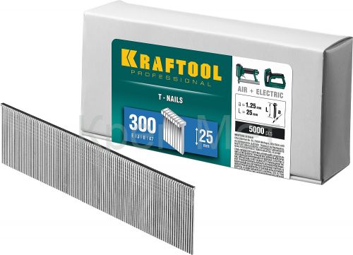 KRAFTOOL тип 18GA (47/300/F) 25 мм, 5000 шт, гвозди для нейлера (31785-25)