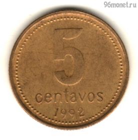 Аргентина 5 сентаво 1992