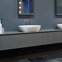 Модульный комплект мебели с раковиной для ванной комнаты Antonio Lupi Panta Rei схема 1