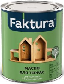 Масло Тунговое с Натуральным Воском Faktura 0.7л для Террас и Садовой Мебели для Наружных и Внутренних Работ / Фактура.