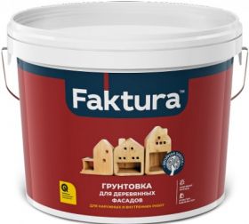 Грунтовка для Деревянных Фасадов Faktura 9л Антисептическая без Запаха Акриловая для Внутренних и Наружных Работ / Фактура