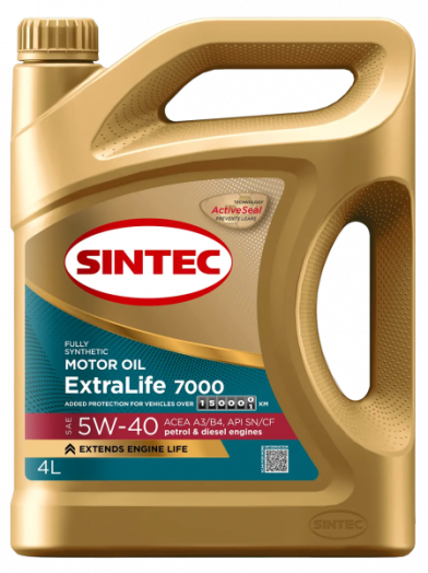 Sintec ExtraLife 7000 5W-40 A3/B4 SN/CF, 4л