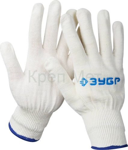 ЗУБР КОМФОРТ, L-XL, х/б перчатки без покрытия, 13 класс, Профессионал (11450-XL)