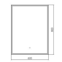 Зеркало ABBER See AG6108S-0.6 с подсветкой, сенсорный выключатель, диммер схема 2