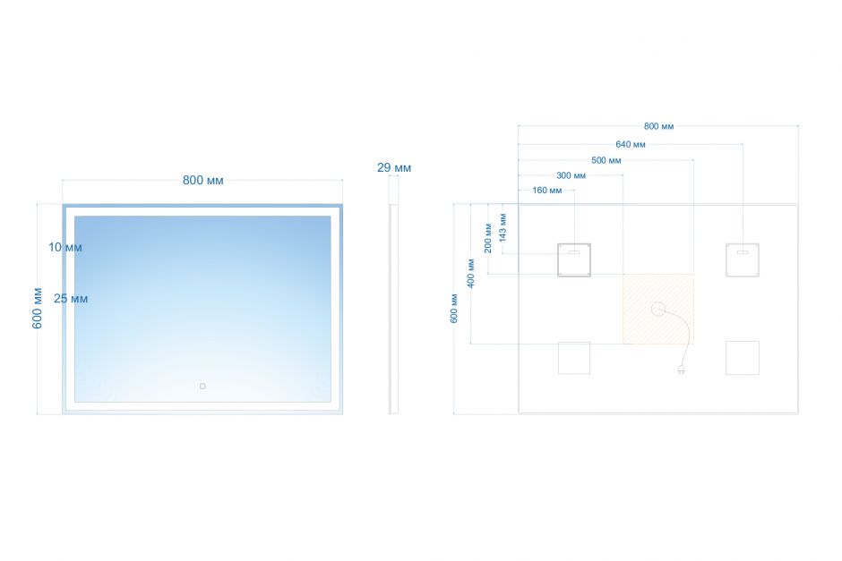 Зеркало ABBER See AG6116S с подсветкой, сенсорный выключатель, диммер ФОТО