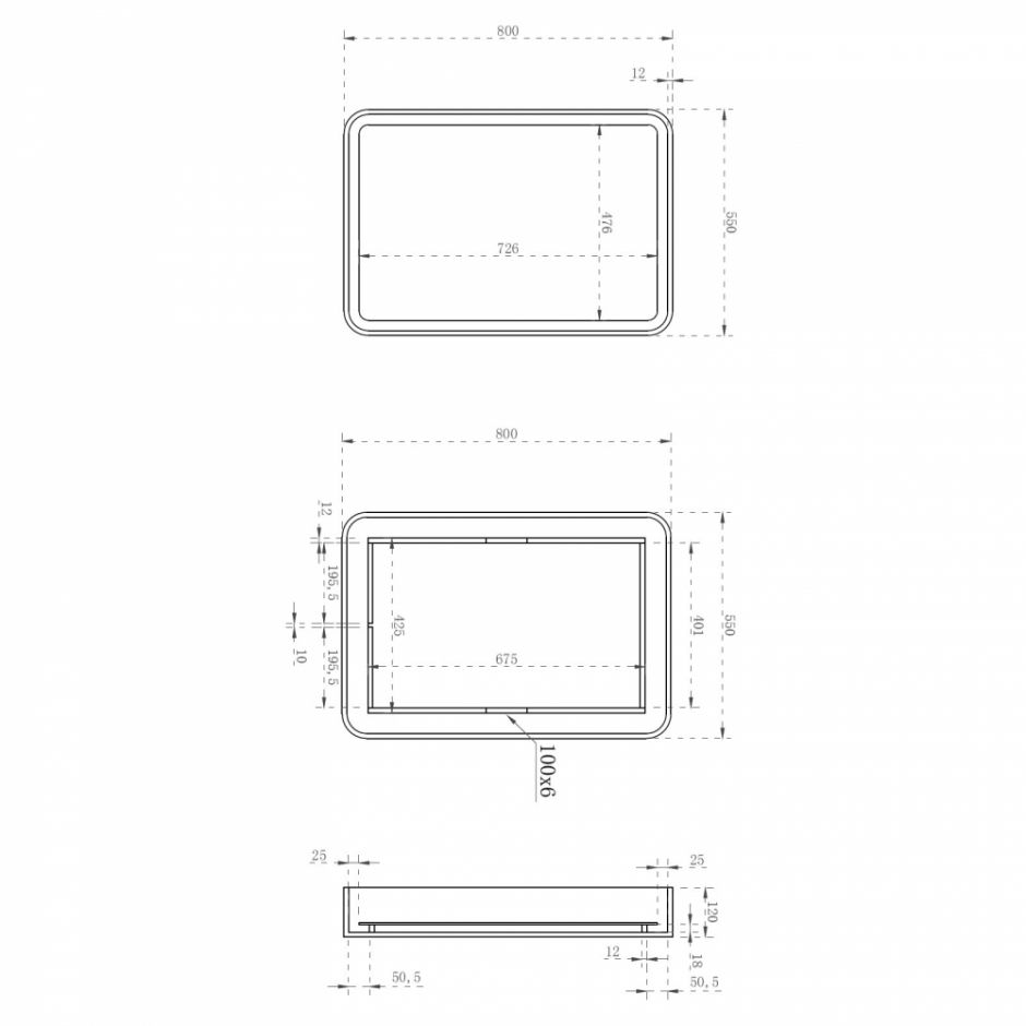 Зеркало для ванной ABBER Kristall AT6701Rubin с подсветкой ФОТО