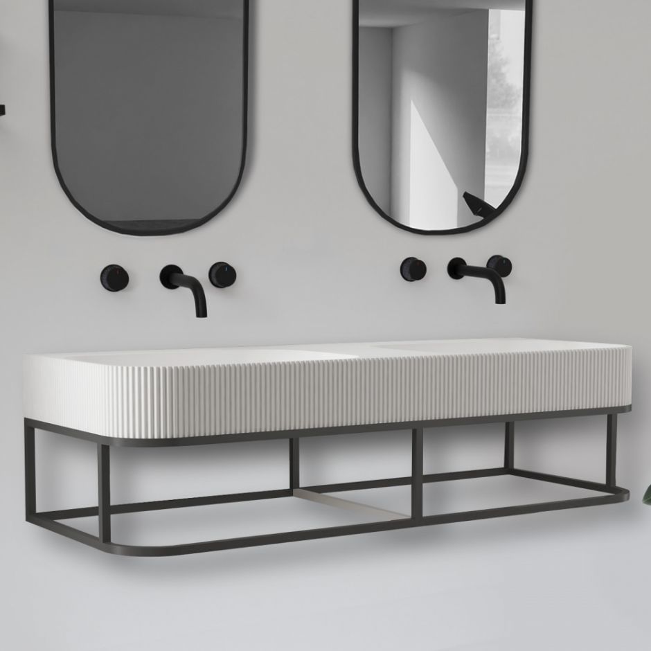 Изображение Консоль с раковиной ABBER Stein AS2646 подвесная, белая матовая