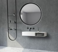 Тумба с раковиной ABBER Stein AS2649-0.8 подвесная, белая матовая схема 3