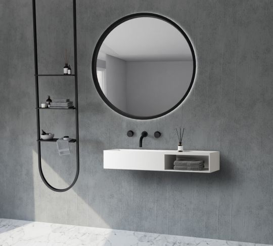 Тумба с раковиной ABBER Stein AS2649-0.8 подвесная, белая матовая схема 3