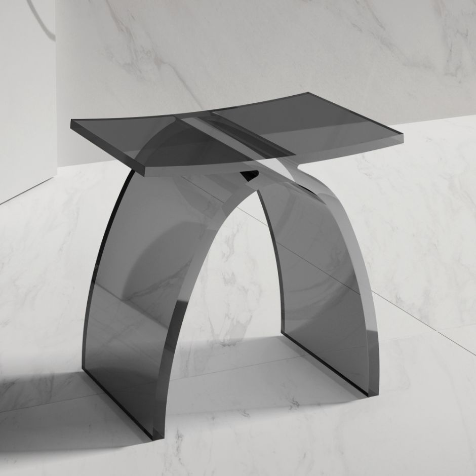 Стульчик для ванной прозрачный ABBER Kristall AT1739Onyx черный