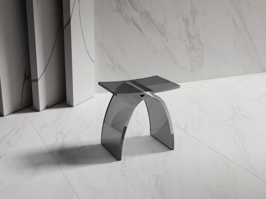 Стульчик для ванной прозрачный ABBER Kristall AT1739Onyx черный схема 4