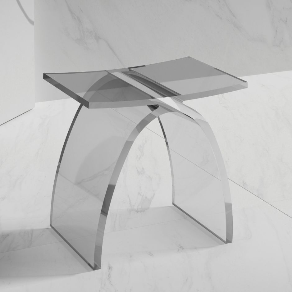 Изображение Стульчик для ванной прозрачный ABBER Kristall AT1739Perle