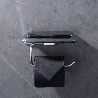 Бумагодержатель с полкой для телефона ABBER Nord AA1530 хром схема 3