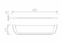 Полка стеклянная ABBER Nord AA1555 хром схема 2